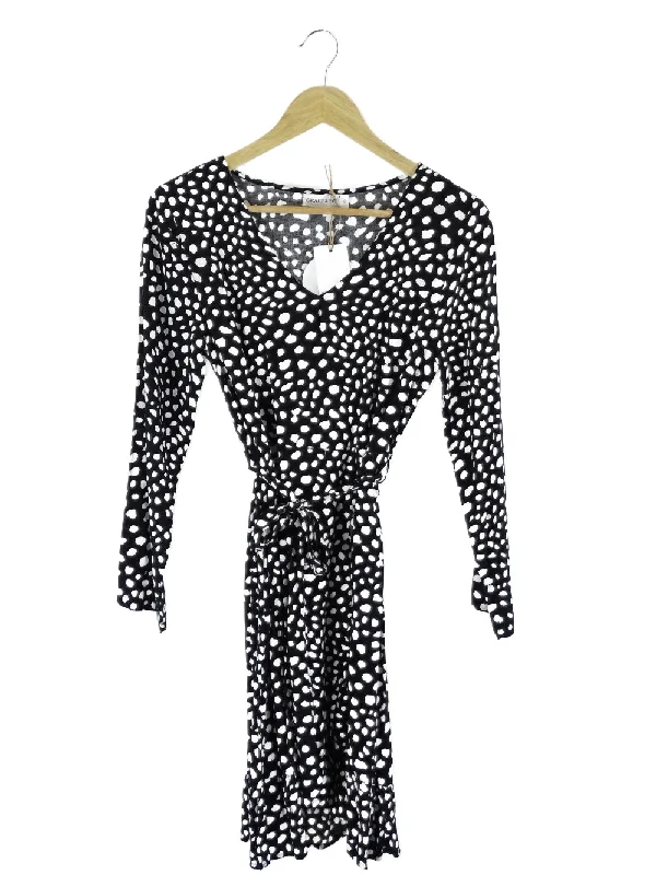 Grace & Co Black and White Polka Dot Dress 8