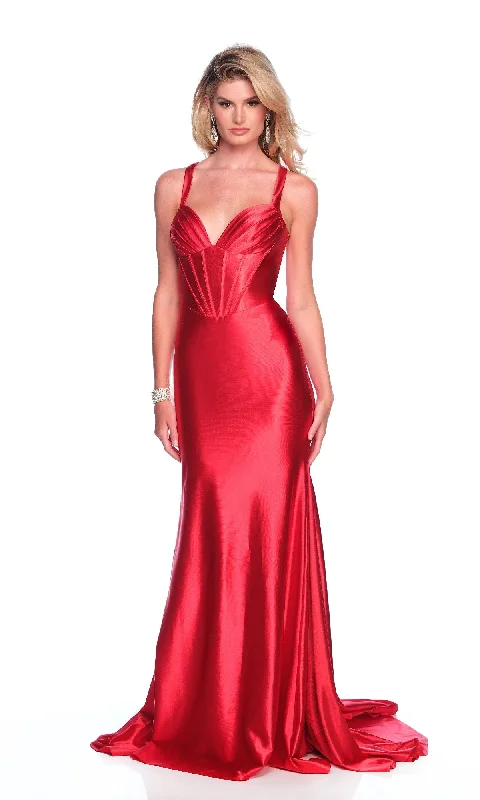 Red Corset Prom Dress: Dave and Johnny 12049