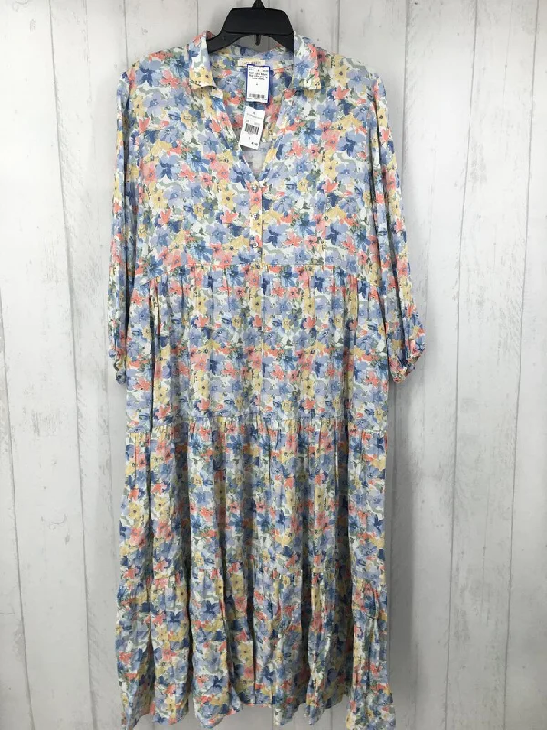 R45 L Flo print l/s dress