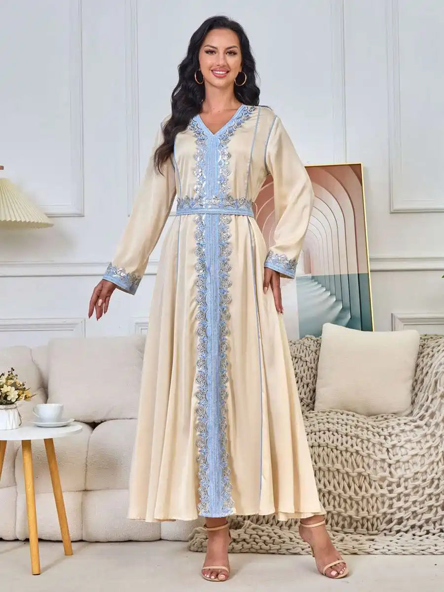Embroidery Sequins Eid Caftan Kaftan Dress For Party And Wedding #25163