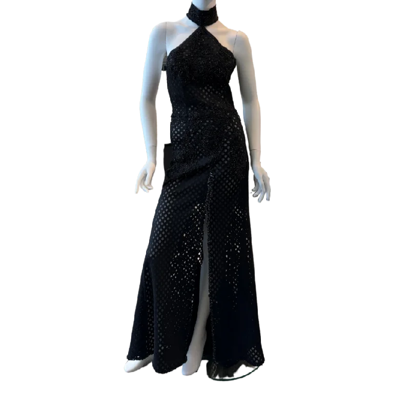 Black Diamond Pattern Sheer Dress
