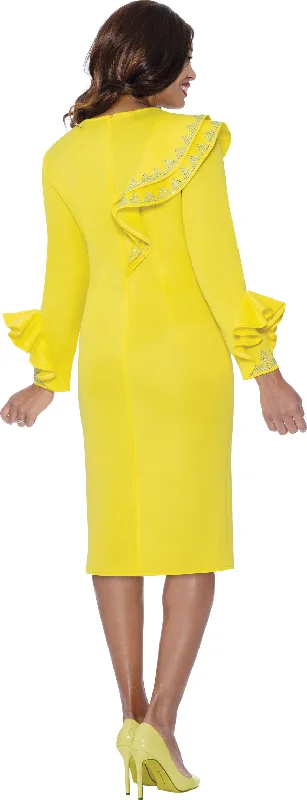 Stellar Looks 600571 Side Ruffle Crystal Dress