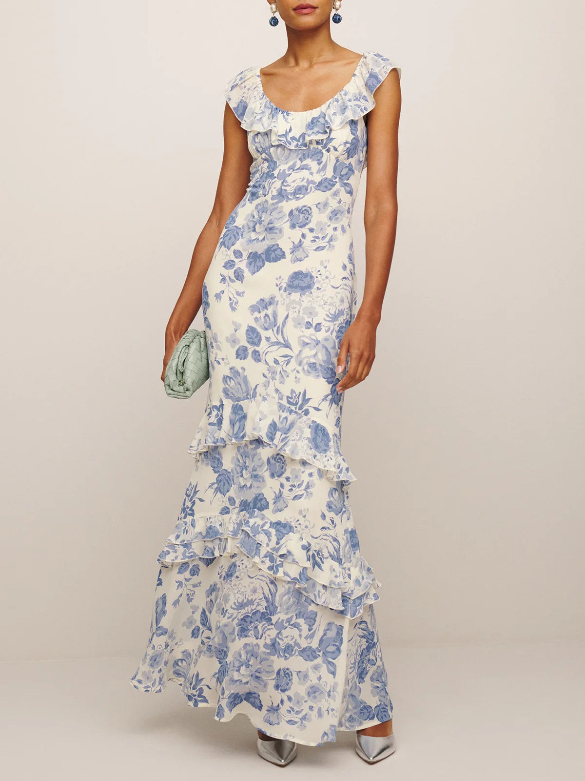TAVIMART - Ruffle Wedding Guest Elegant Party Long Dresses 2024 Women Round Neck Sleeveless Vintage Floral Print Vacation Summer Dress TAVIMART - Ruffle Wedding Guest Elegant Party Long Dresses 2024 Women Round Neck Sleeveless Vintage Floral Print Vacation Summer Dress