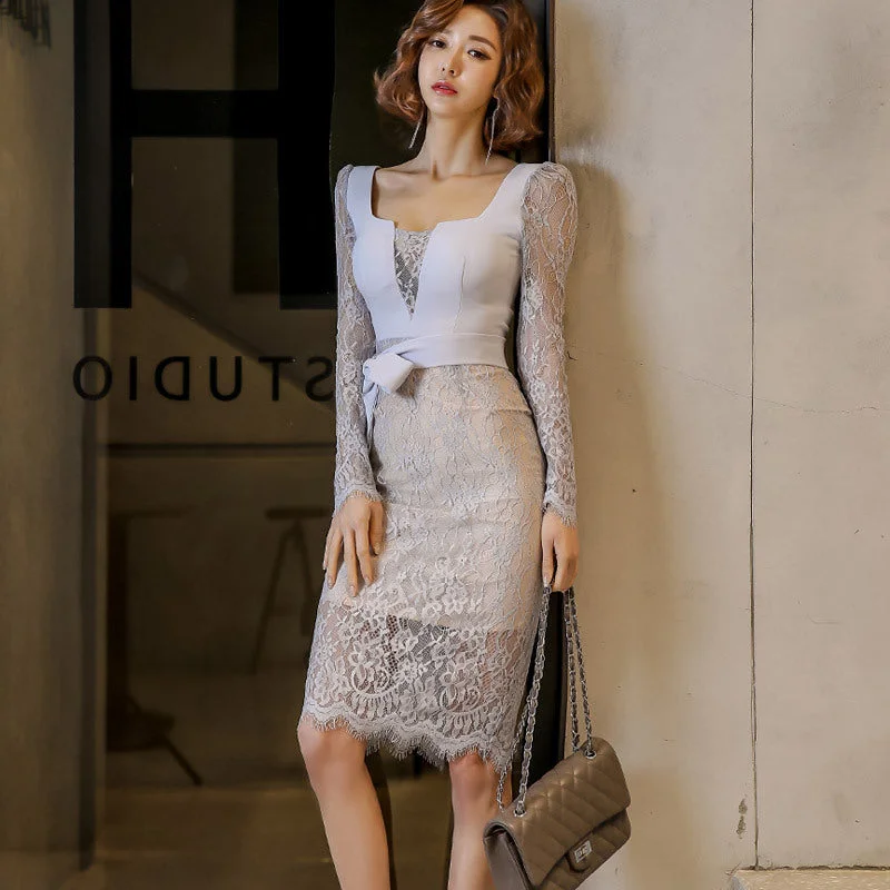 Patchwork lace dress