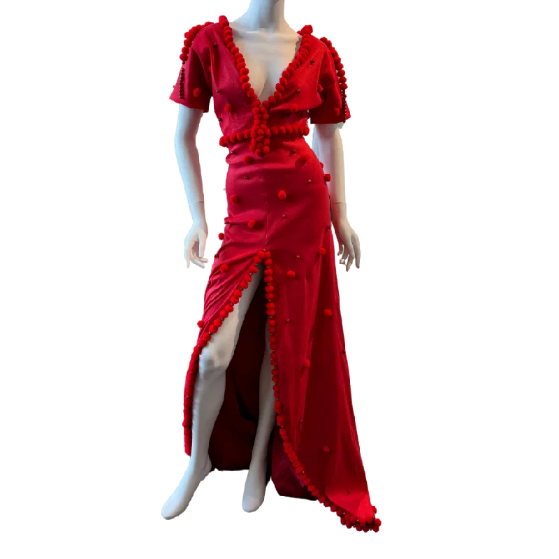 Red Pom Pom Dress