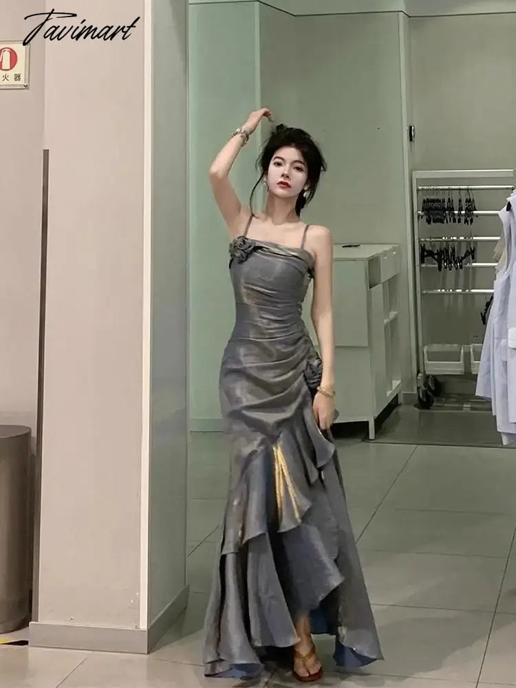 Tavimart Vintage Long Dress Women Luxury Slim Mermaid Spaghetti Strap Floral Dress Elegant Sexy Casual Evening Party Women Dresses Tavimart Vintage Long Dress Women Luxury Slim Mermaid Spaghetti Strap Floral Dress Elegant Sexy Casual Evening Party Women Dresses