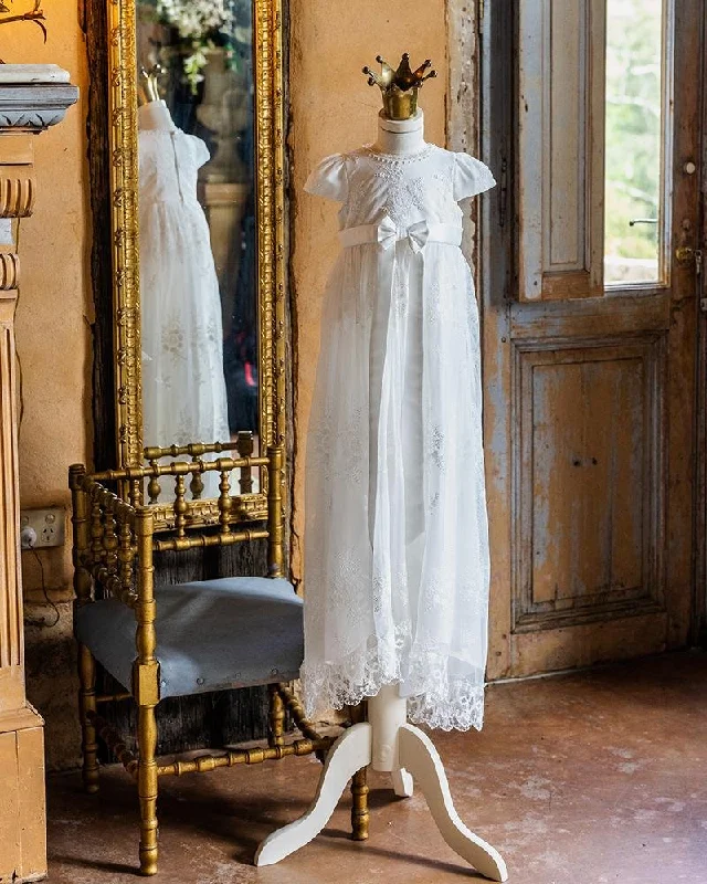 Bebe Open Back Christening Dress