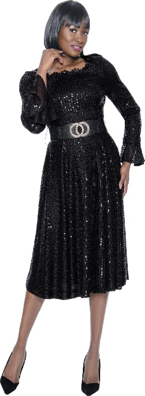 Terramina 7084 Belted Sequin Overlay Dress