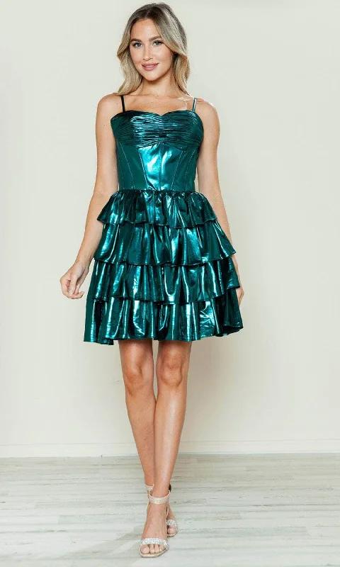 Poly USA 9678 - Ruched Corset Cocktail Dress
