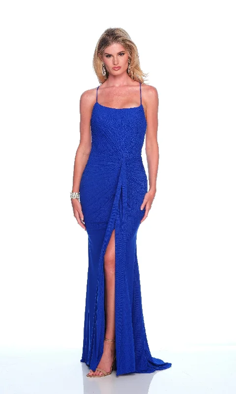 Long Royal Prom Dress: Dave & Johnny 11954