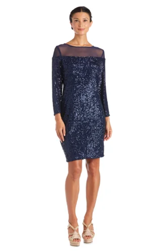 RM Richards 2428 Sequin Dress with Illusion Bodice