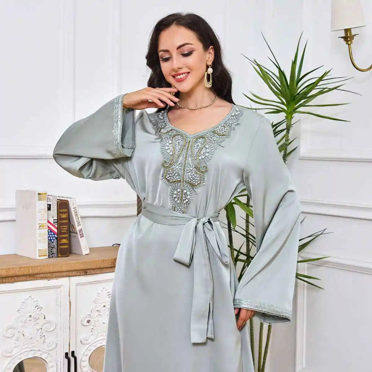 Beaded Eid Caftan Kaftan Dress #25033