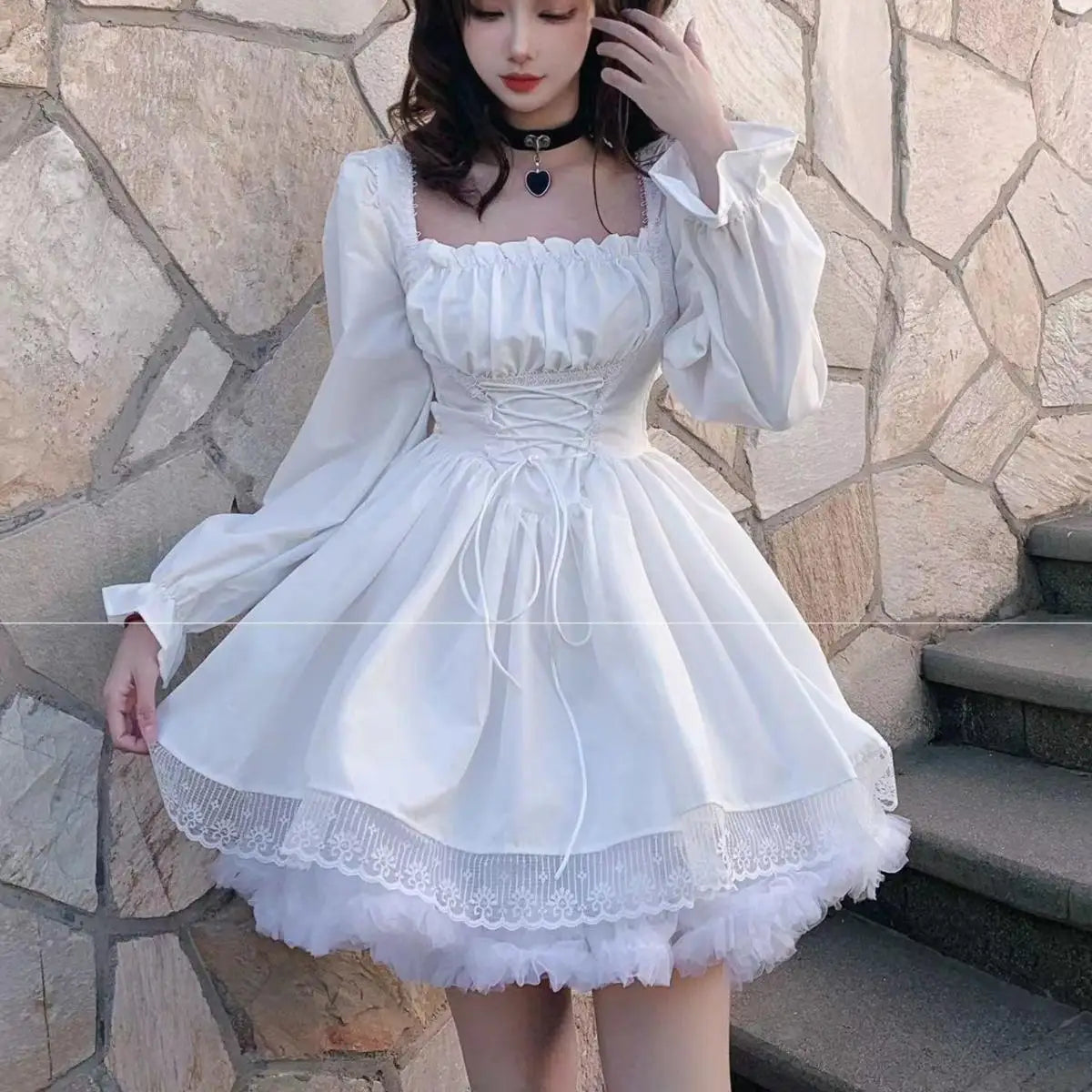 White with petticoat