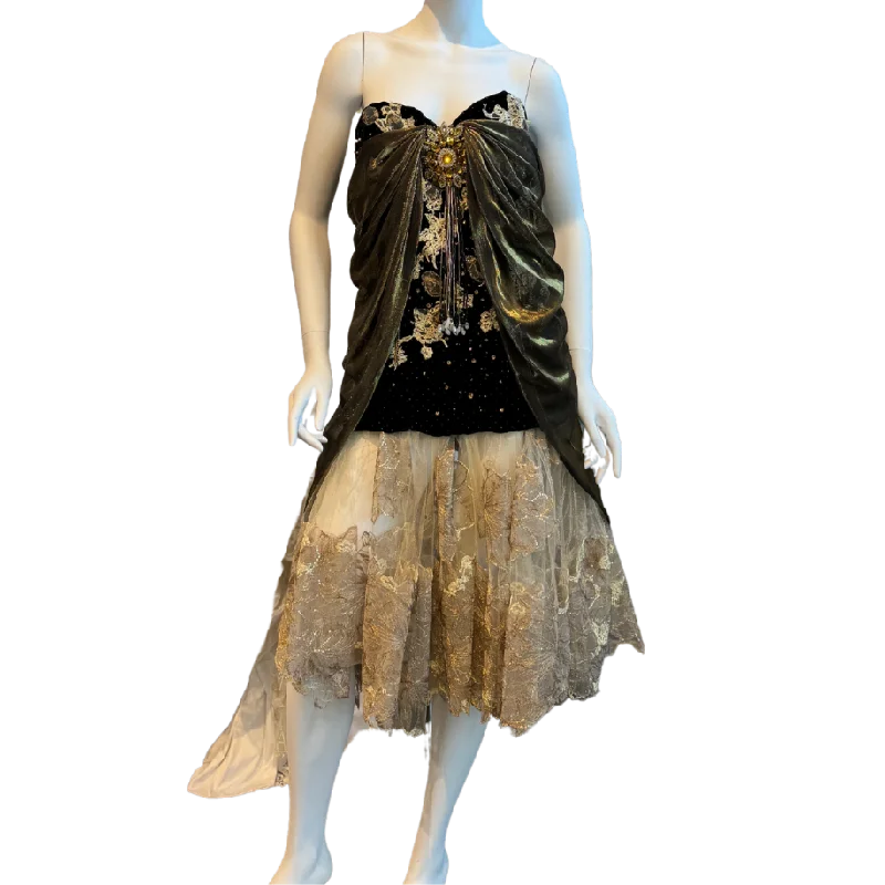 Metallic Gold/Black Cocktail Dress