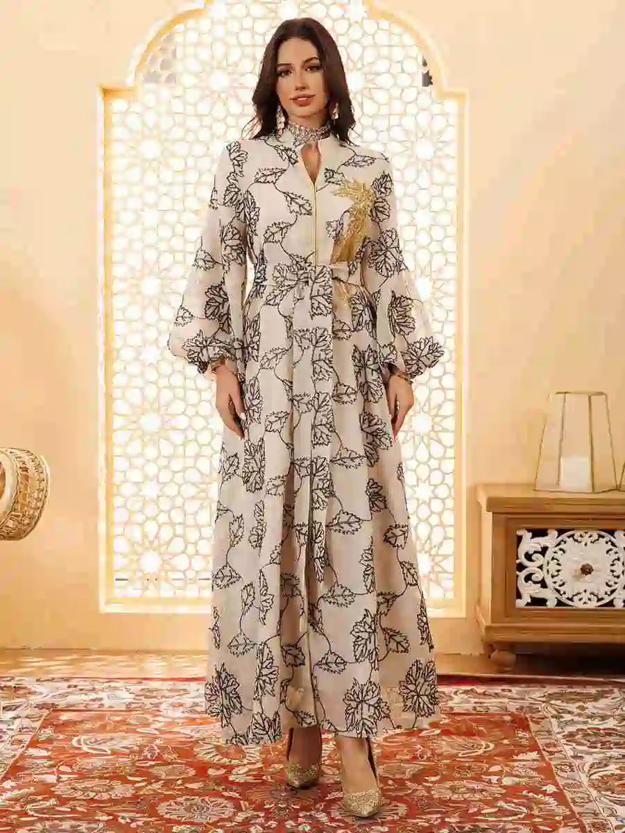 Eid Sequins Burn-Out Doris Caftan Kaftan Dress #25087