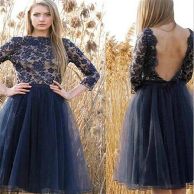 Modest Short Homecoming Dress Navy Blue Homecoming Dress Long Sleeve Homecoming Dress SSD017 Modest Short Homecoming Dress Navy Blue Homecoming Dress Long Sleeve Homecoming Dress SSD017