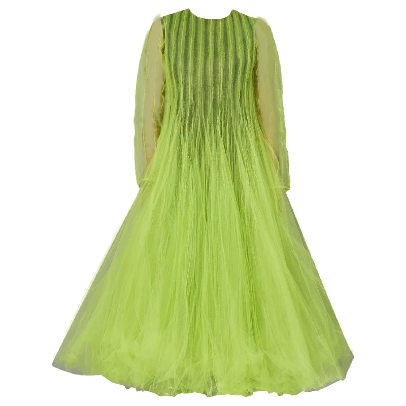 BOTTLE BRUSH TULLE DRESS LIME