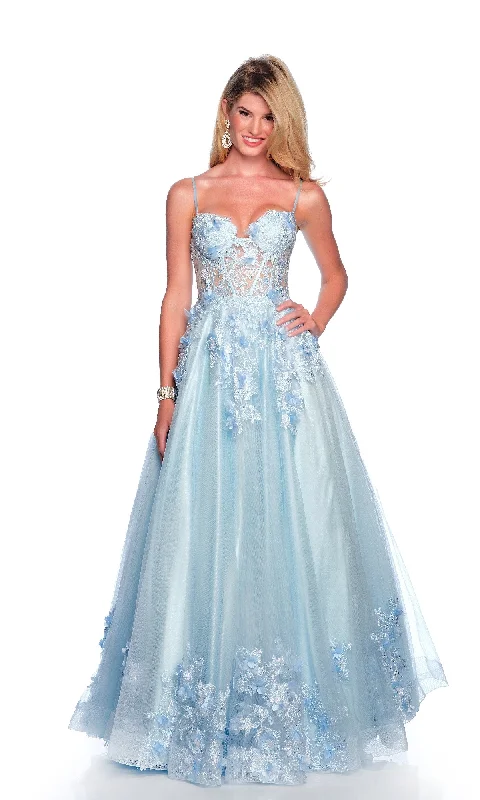 Long Light Blue Prom Dress: Dave & Johnny 11801