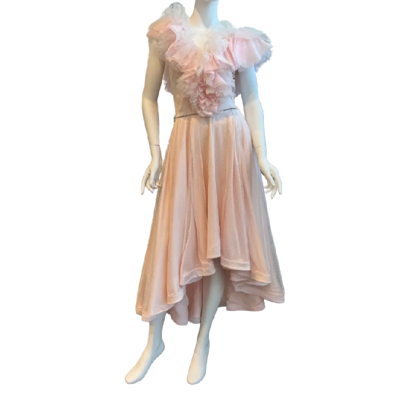 Pink High/Low Ruffle Dress