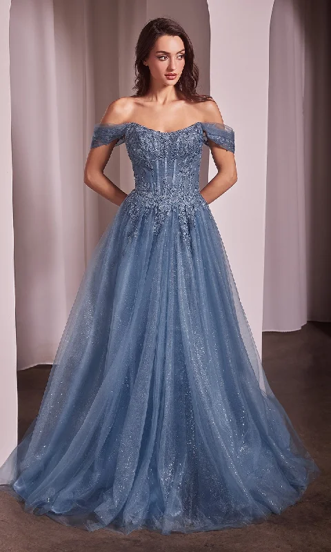 Off-Shoulder Long Prom Dress: Ladivine CD799
