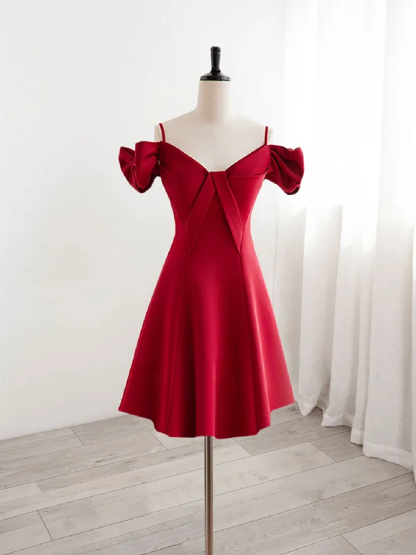 Red Short Formal Dress Juniors Homecoming Dress
