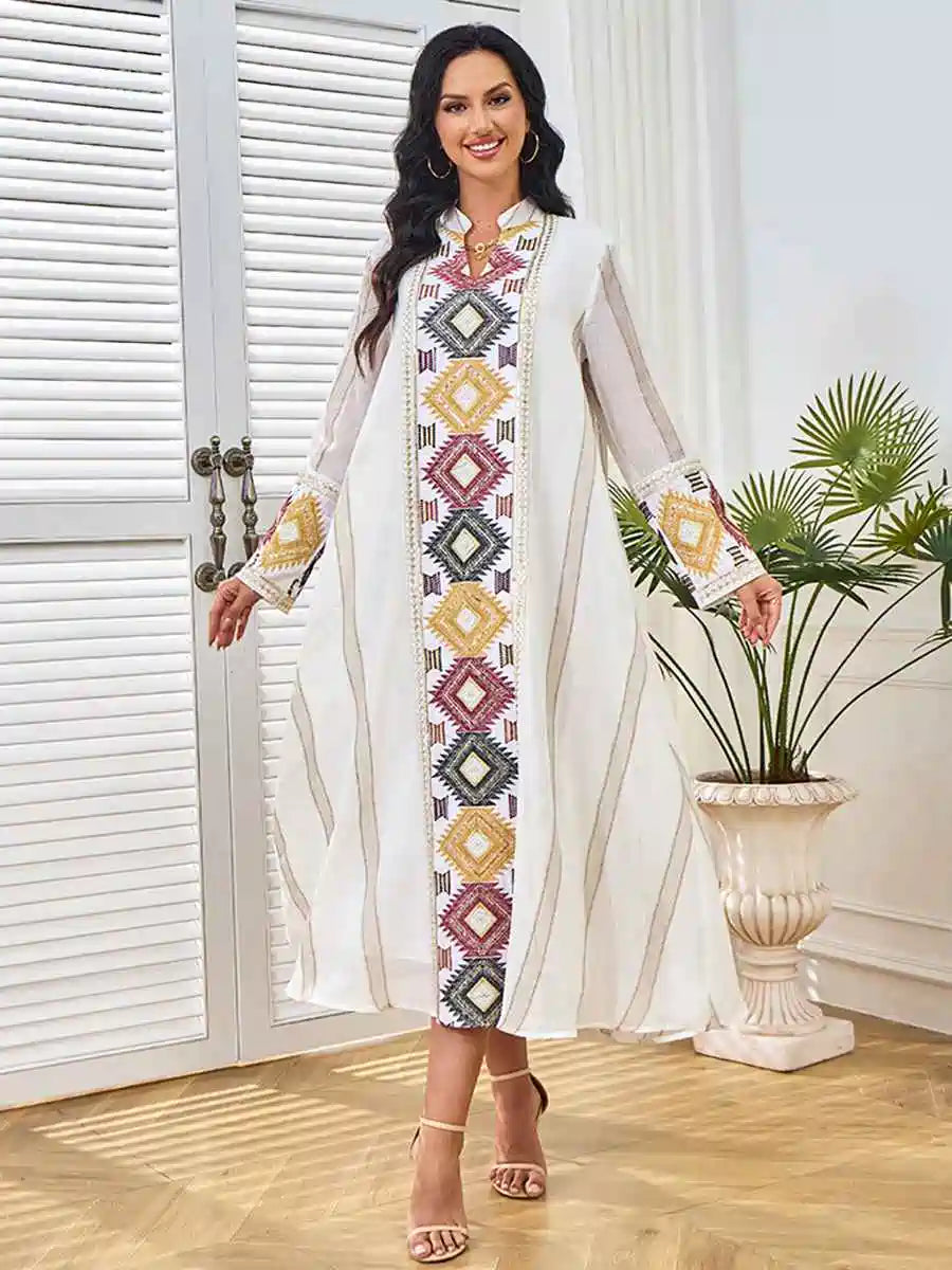 Sequins Embroidered Eid Caftan Kaftan Dress #25271