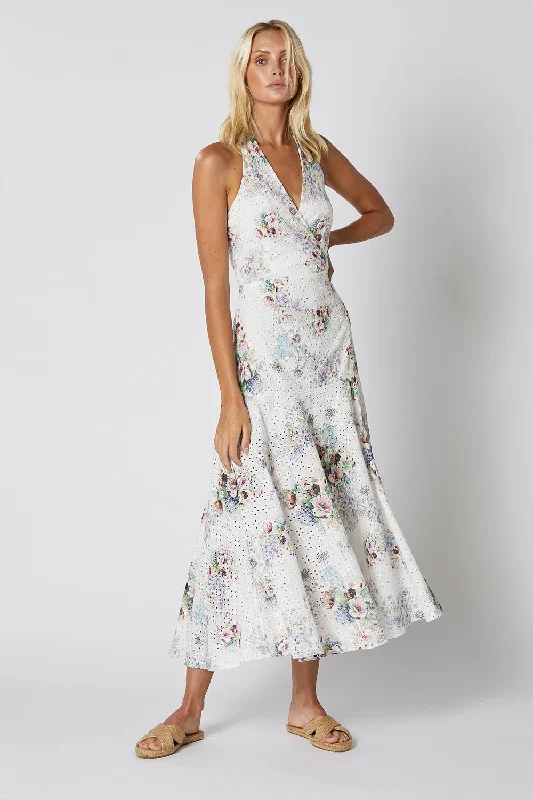 FLEURINE HALTER DRESS