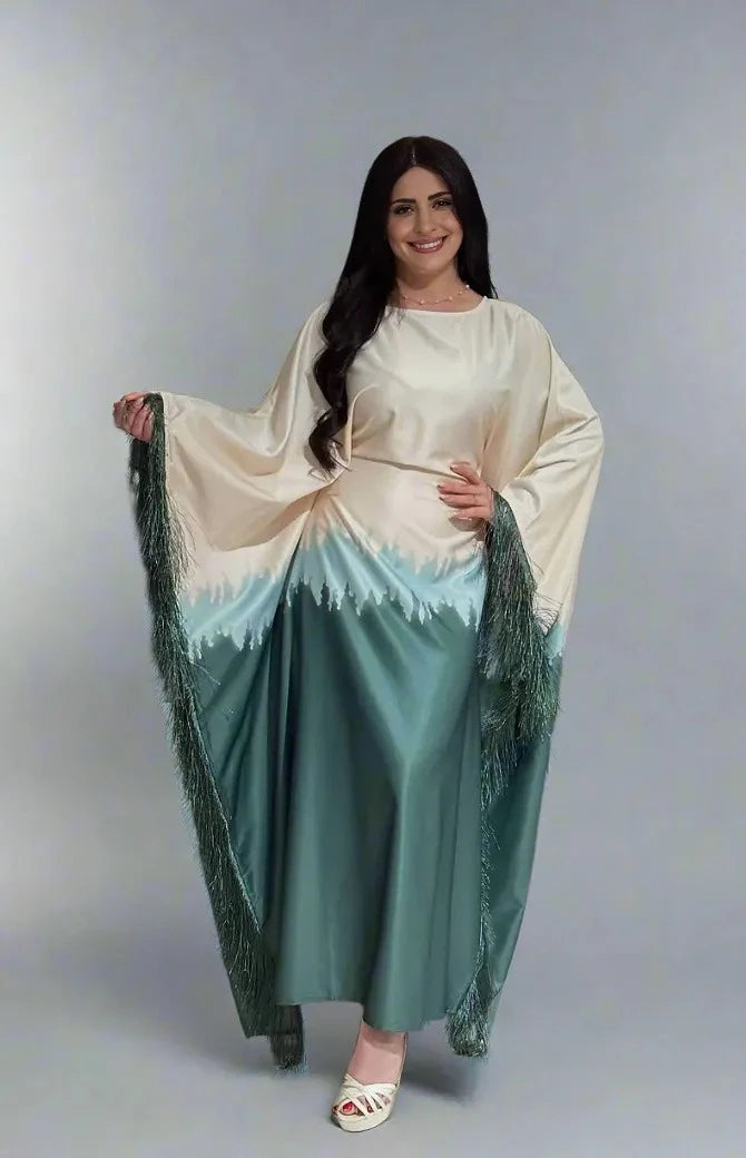 Tassel Gradient Printed Abaya Dress #25135