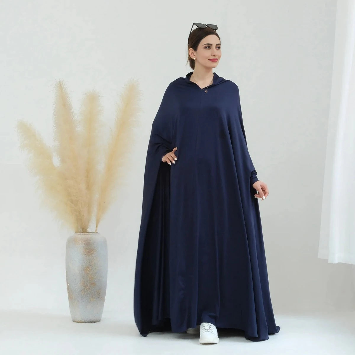 One Piece Full Length Jilbab Prayer Abaya Dress With Hooded #25628