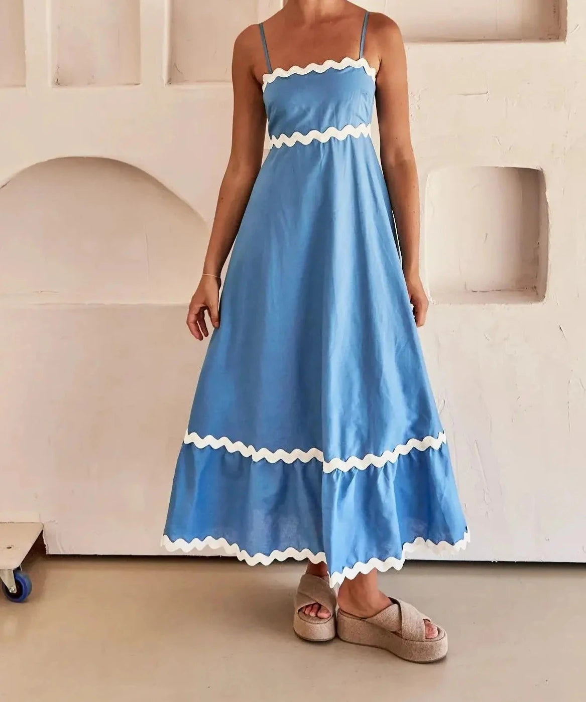 lake blue dress