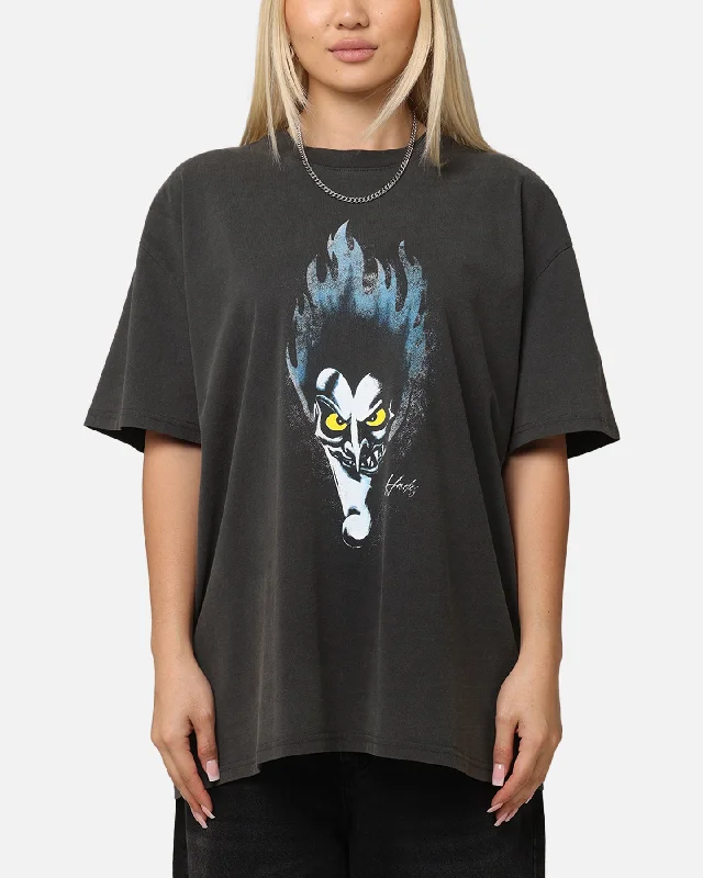 American Thrift Disney Hercules Hades Heavyweight T-Shirt Black Wash Graphic Embroidered Appliqued