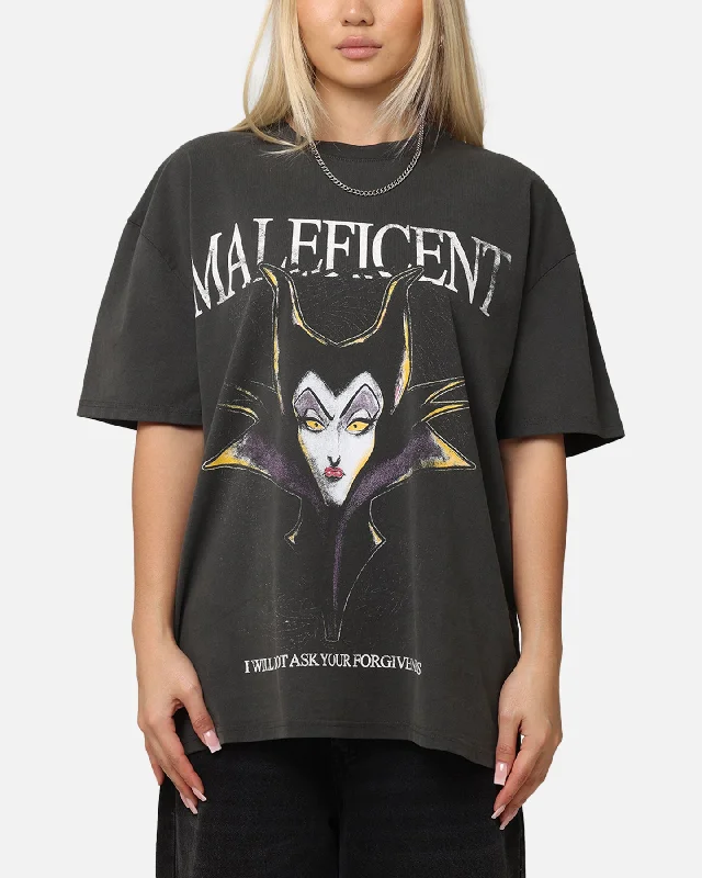 American Thrift Disney Maleficent Heavyweight T-Shirt Black Wash Seamless Knitted Crochet