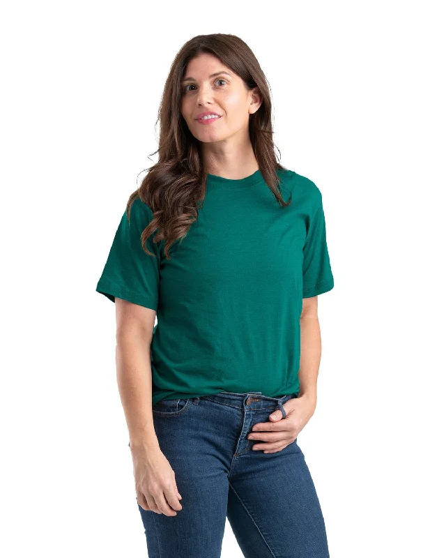 Berne Womens Performance Dark Teal Cotton Blend S/S T-Shirt Mesh Canvas Denim