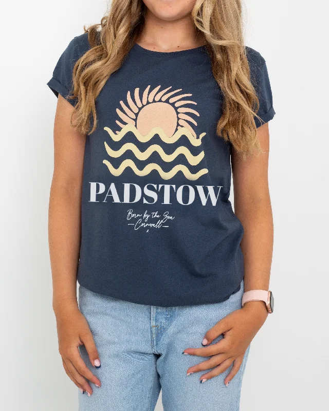 Padstow T-Shirt in Denim Blue Cozy Warm Stylish