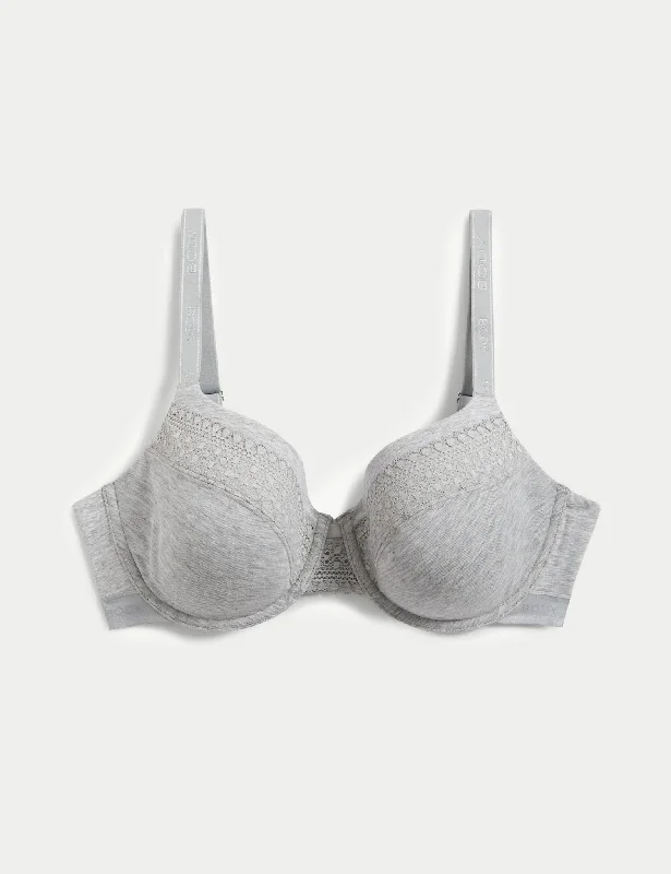 Cotton with Cool Comfort Wired T-Shirt Bra Spandex Blend Rayon Blend Denim Blend