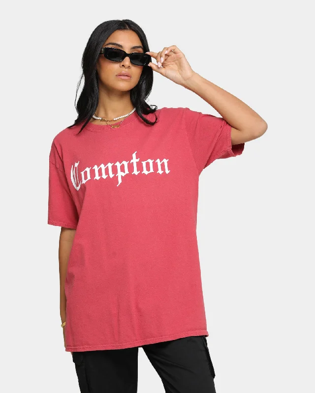 Goat Crew Compton Vintage T-Shirt Red Collared Crew Neck Turtle Neck