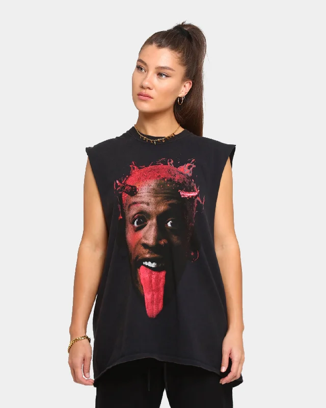 Goat Crew Devil Rodman Vintage Muscle T-Shirt Black Wash Faux Fur Fabric Real Fur Fabric Shearling Fabric Goat Crew Devil Rodman Vintage Muscle T-Shirt Black Wash Faux Fur Fabric Real Fur Fabric Shearling Fabric