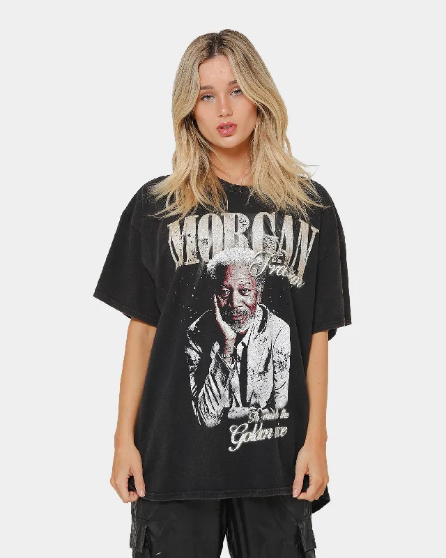 Goat Crew Morgan Freeman Vintage Short Sleeve T-Shirt Black Wash Terry Blend Velvet Blend Canvas Blend Goat Crew Morgan Freeman Vintage Short Sleeve T-Shirt Black Wash Terry Blend Velvet Blend Canvas Blend