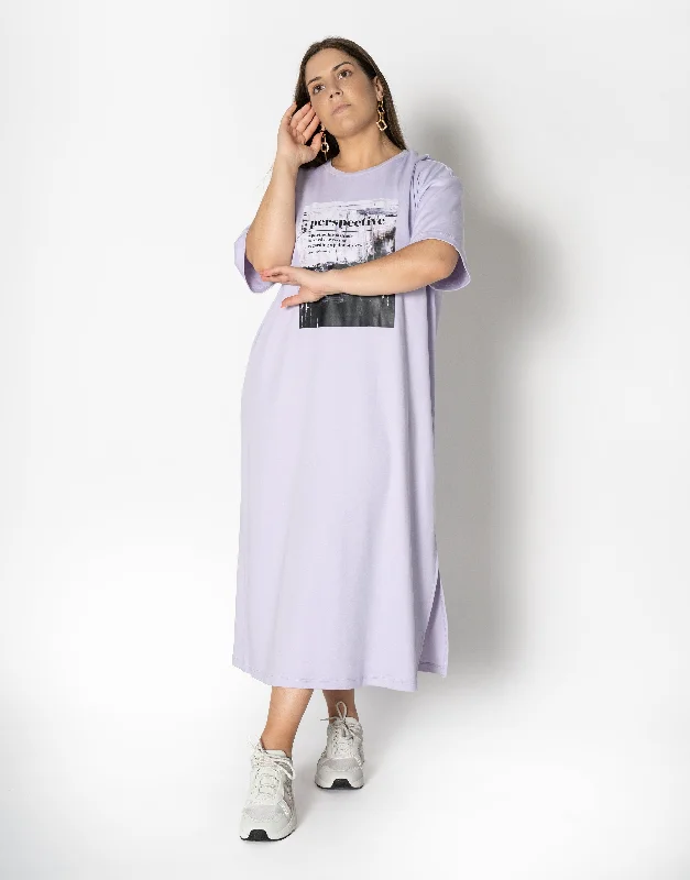 Graphic Print T-shirt Midi Dress Striped Floral Plaid