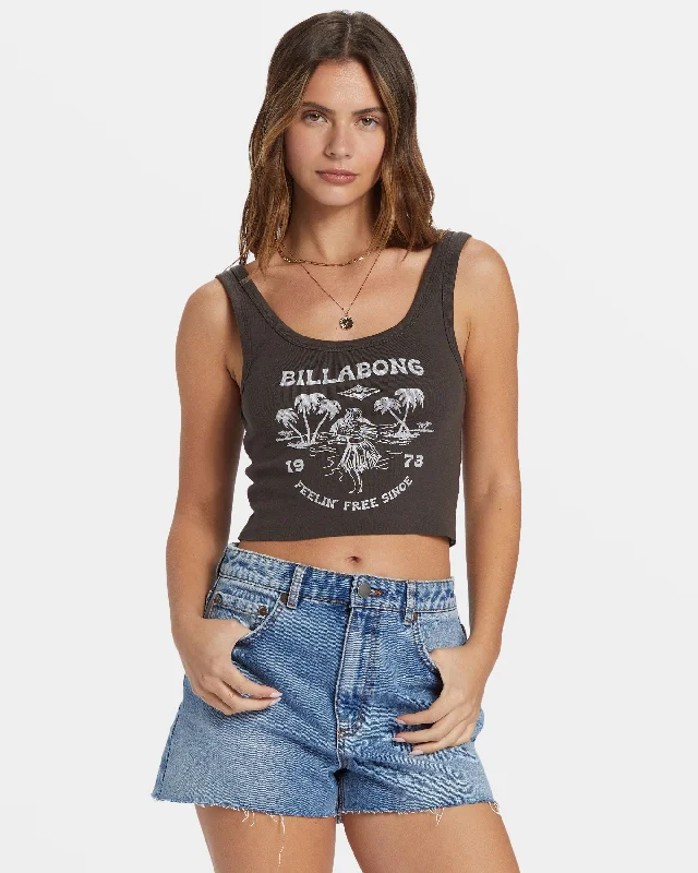 Hibiscus Paradise T-Shirt - Off Black Mesh Blend Leather Blend Suede Blend