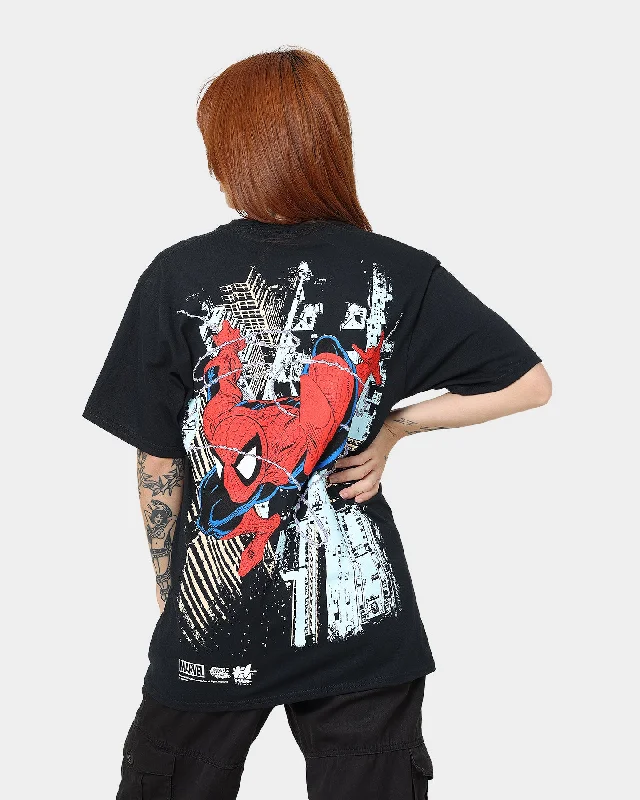 HUF X Marvel Spider-man T-Shirt Black Graphic T-Shirt Round Neck Polyester