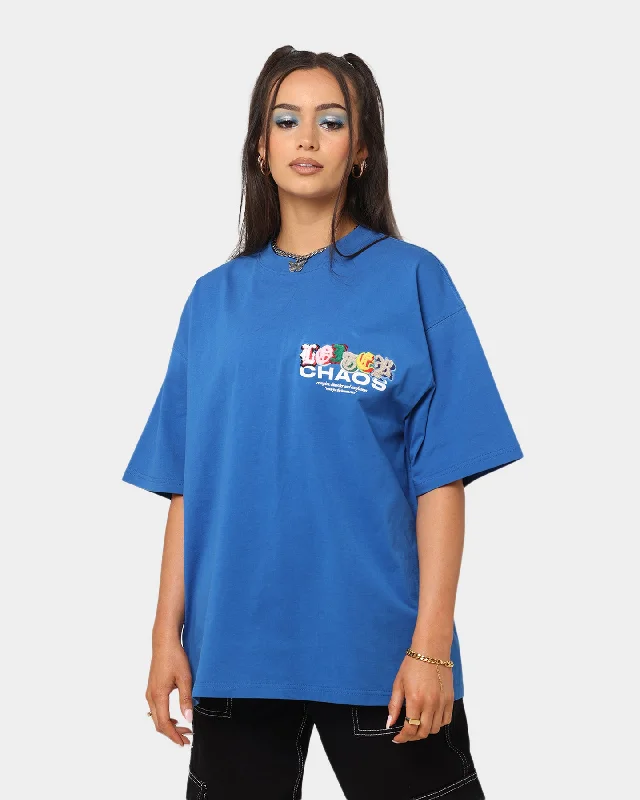 Loiter Chaos T-Shirt Blue Beaded Sequined Faux Fur