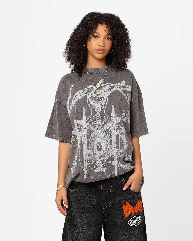 Loiter Firing Range Vintage T-Shirt Charcoal Solid Color Striped Floral