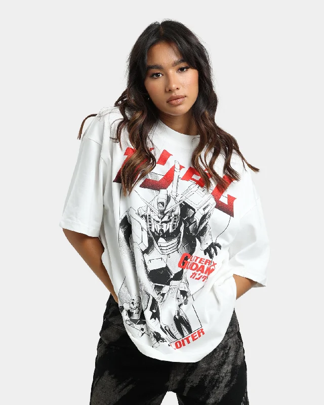 Loiter X Gundam Mobile Suit Vintage T-Shirt Off White Terry Blend Velvet Blend Canvas Blend Loiter X Gundam Mobile Suit Vintage T-Shirt Off White Terry Blend Velvet Blend Canvas Blend