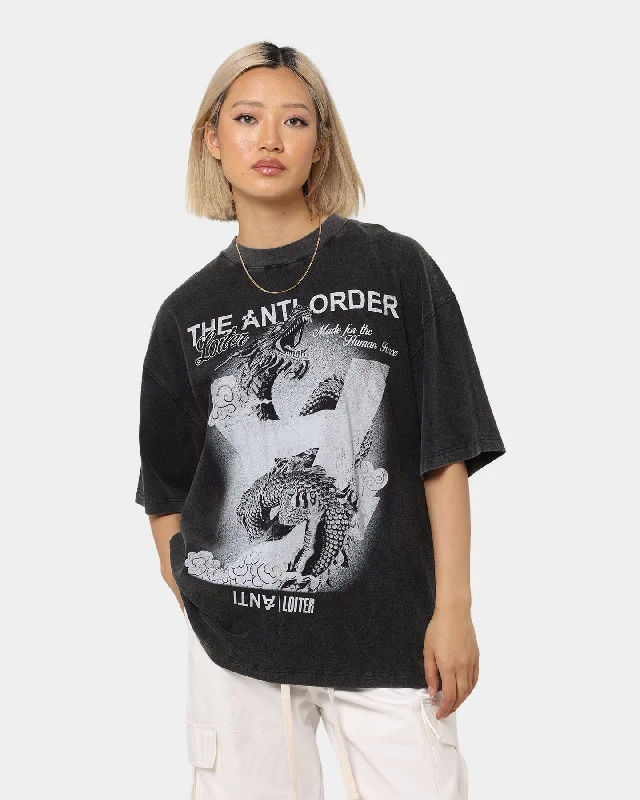 Loiter X The Anti Order Dragon Vintage T-Shirt Vintage Black Beaded Sequined Faux Fur Loiter X The Anti Order Dragon Vintage T-Shirt Vintage Black Beaded Sequined Faux Fur