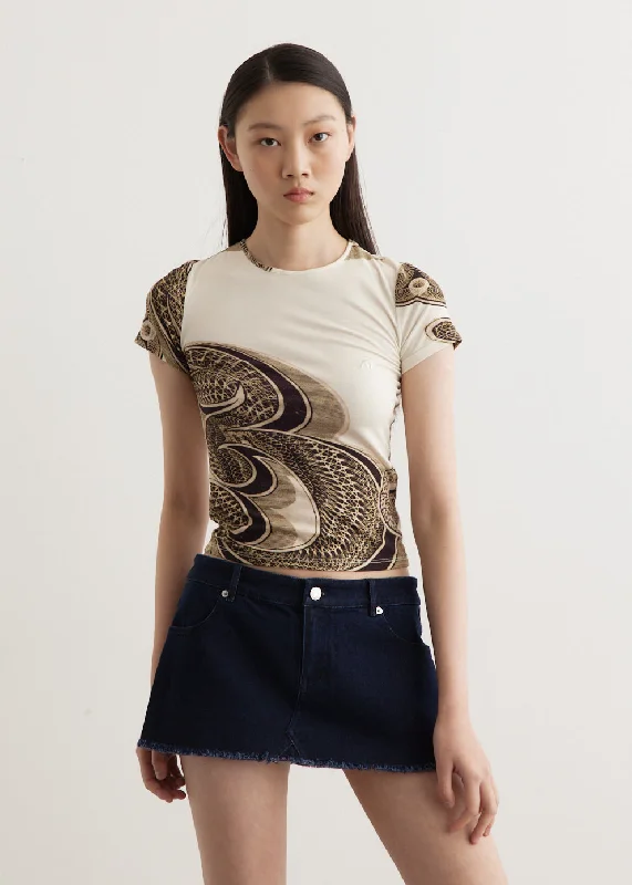 Mini T-Shirt Graphic T-Shirt Round Neck Polyester