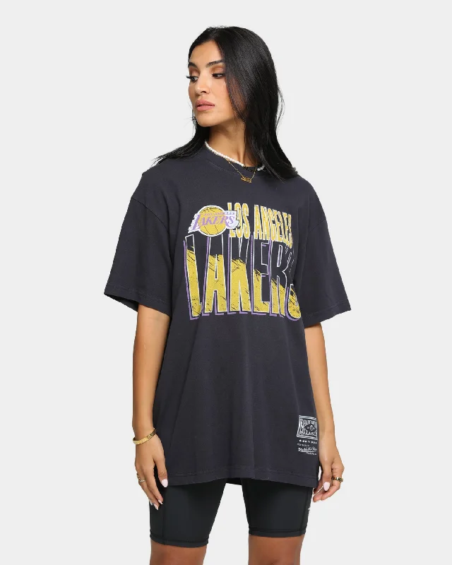 Mitchell & Ness Los Angeles Lakers Scribble Vintage T-Shirt Faded Black Polka Dot Checkered Tartan Mitchell & Ness Los Angeles Lakers Scribble Vintage T-Shirt Faded Black Polka Dot Checkered Tartan