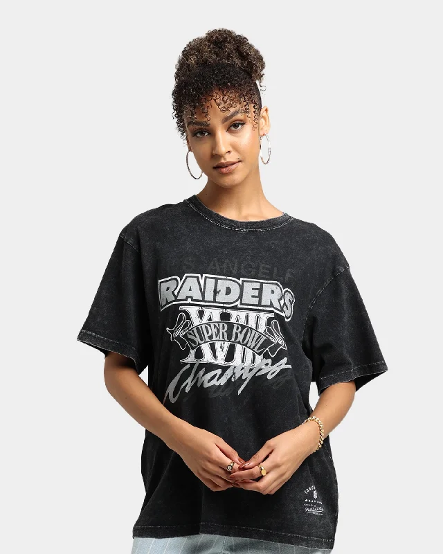 Mitchell & Ness Los Angeles Raiders Vintage Super Bowl T-Shirt Black Snow Wash Spandex Blend Rayon Blend Denim Blend Mitchell & Ness Los Angeles Raiders Vintage Super Bowl T-Shirt Black Snow Wash Spandex Blend Rayon Blend Denim Blend