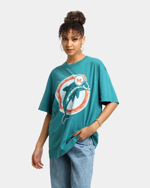Mitchell & Ness Miami Dolphins Big Logo Vintage T-Shirt Faded Tonal Iron Safe Non-Iron Wrinkle Free Mitchell & Ness Miami Dolphins Big Logo Vintage T-Shirt Faded Tonal Iron Safe Non-Iron Wrinkle Free