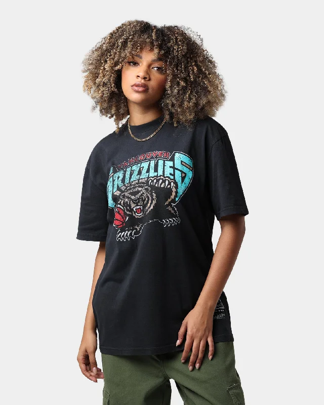 Mitchell & Ness Vancouver Grizzlies Oversized Logo Short Sleeve Vintage T-Shirt Vintage Black Jersey Fabric Tulle Fabric Batik Fabric